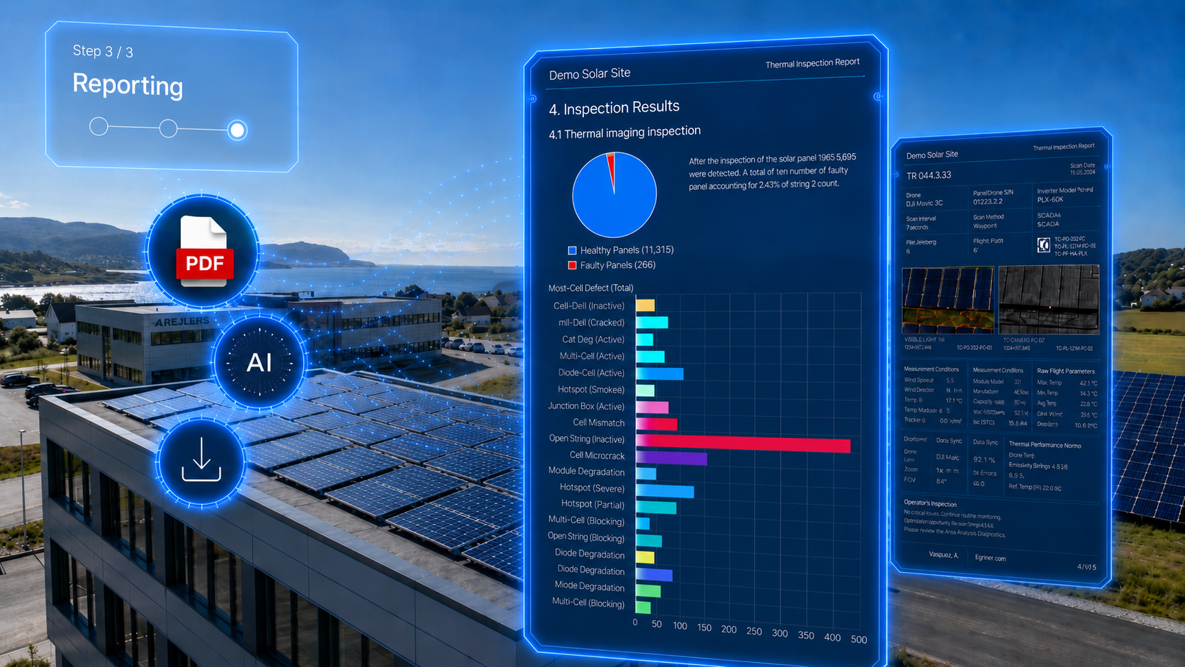 Solar inspection report workflow in MapperX